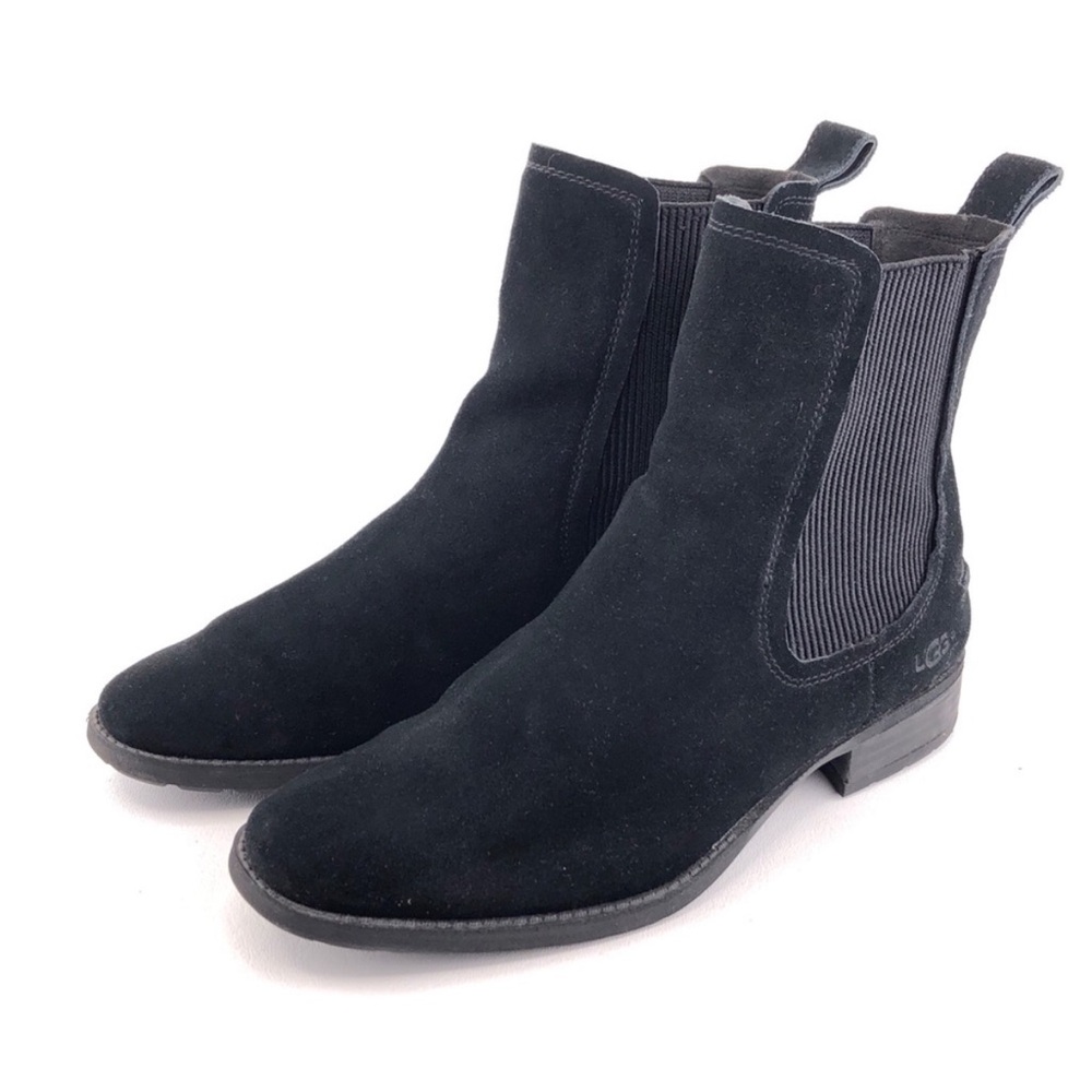 UGG Hillhurst Black Suede Leather Chelsea Boots 9
